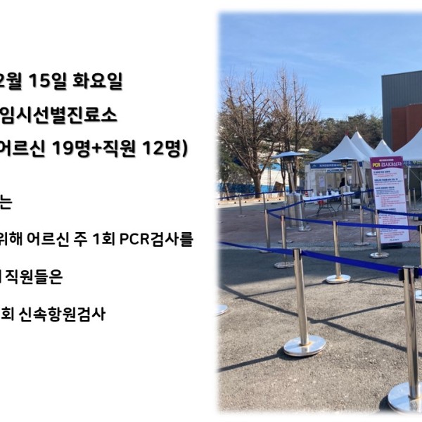 [데이케어] 2022년 2월 15일(화) 코로나 검사 실시 이미지