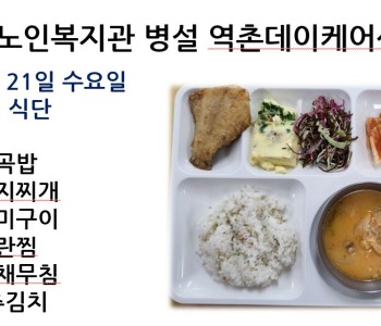 [데이케어] 2023년 6월 21일 수요일 중식 식단 공개 이미지