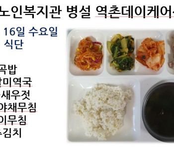 [데이케어] 2023년 8월 16일 수요일 중식 식단 공개 이미지