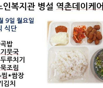 [데이케어] 2024년 12월 둘째 주 중식 식단 공개 이미지